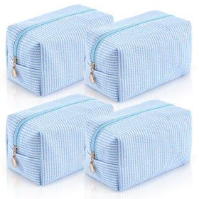 UUYUUY 4PCS Makeup Bag set front view with blue stripes