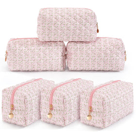 UUYUUY 6PCS Makeup Bag Set in pastel pink front view
