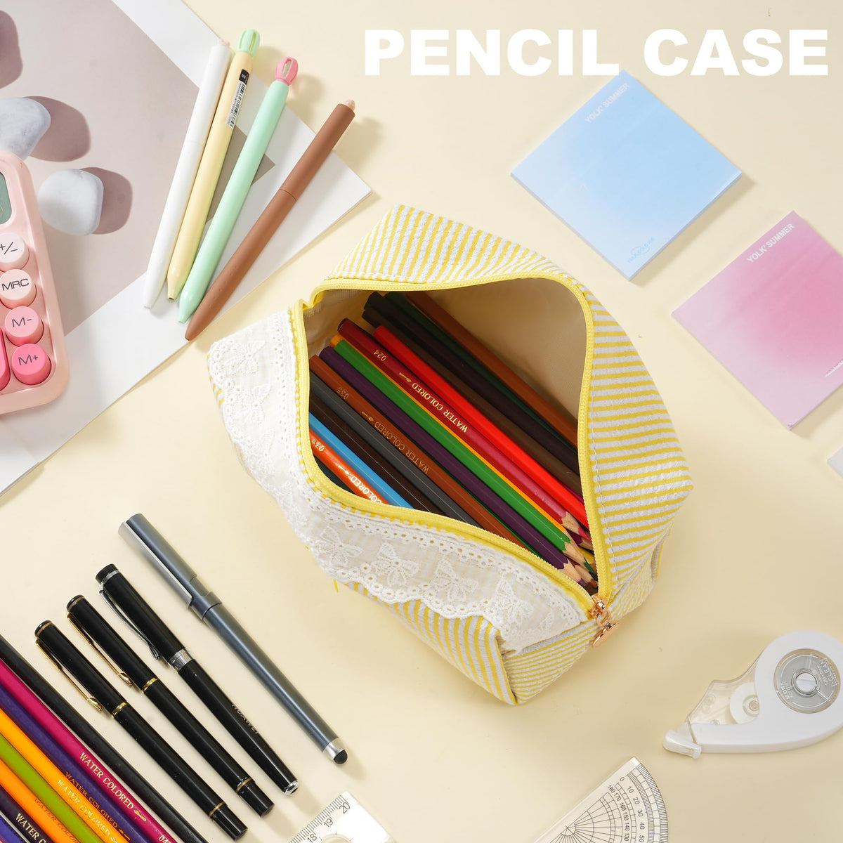 UUYUUY Makeup Bag on a vanity with beauty products