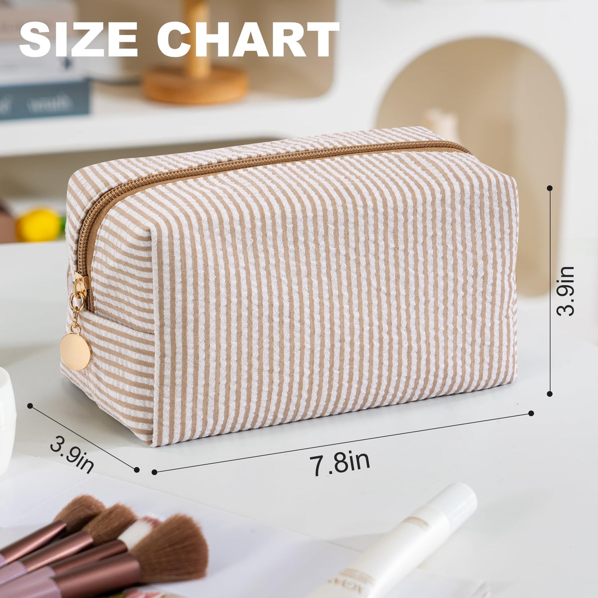 UUYUUY Makeup Bag open showing interior space for cosmetics