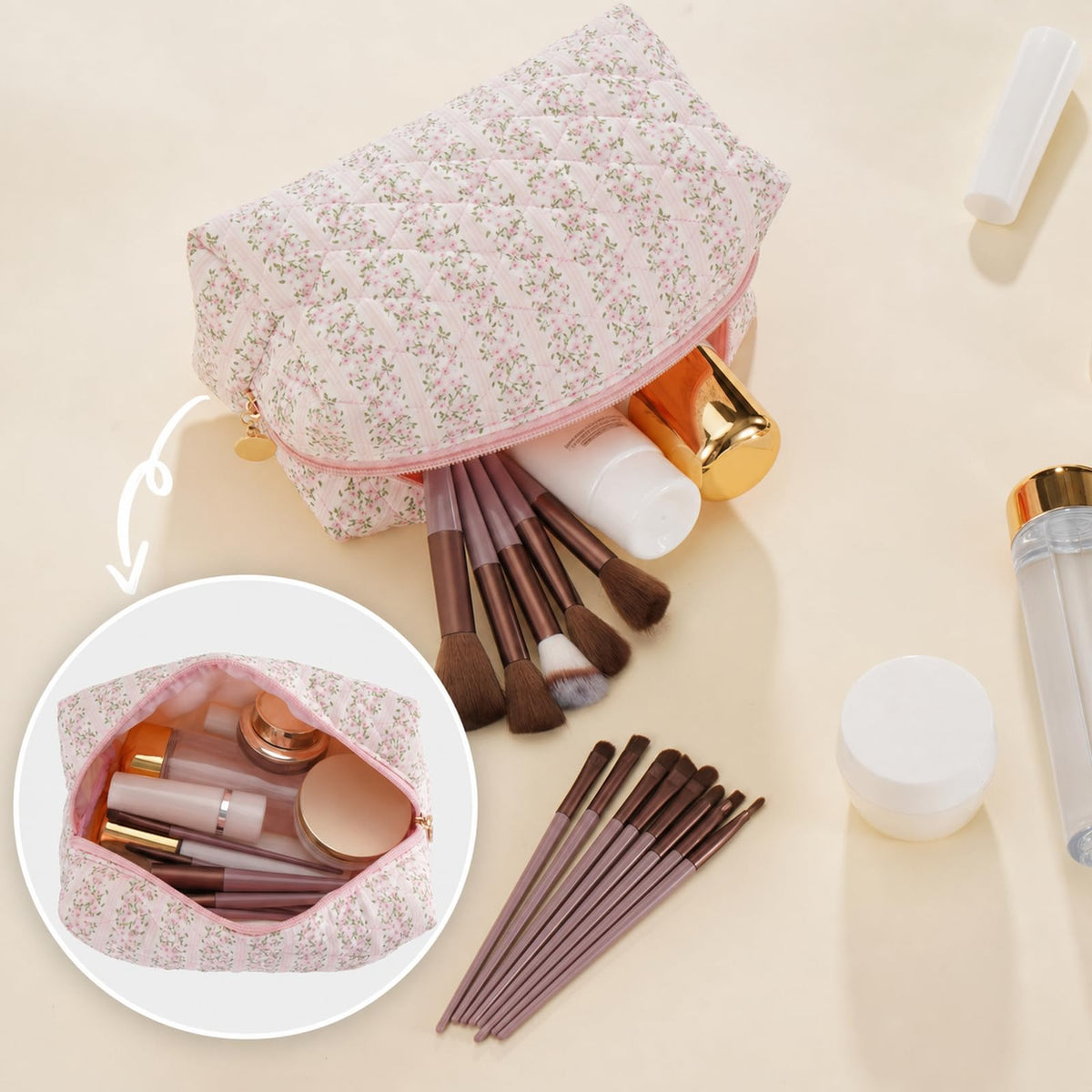 UUYUUY makeup bag placed inside a handbag