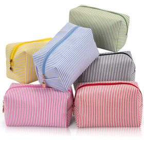 UUYUUY Makeup Bag Set 6PCS front view with striped designs