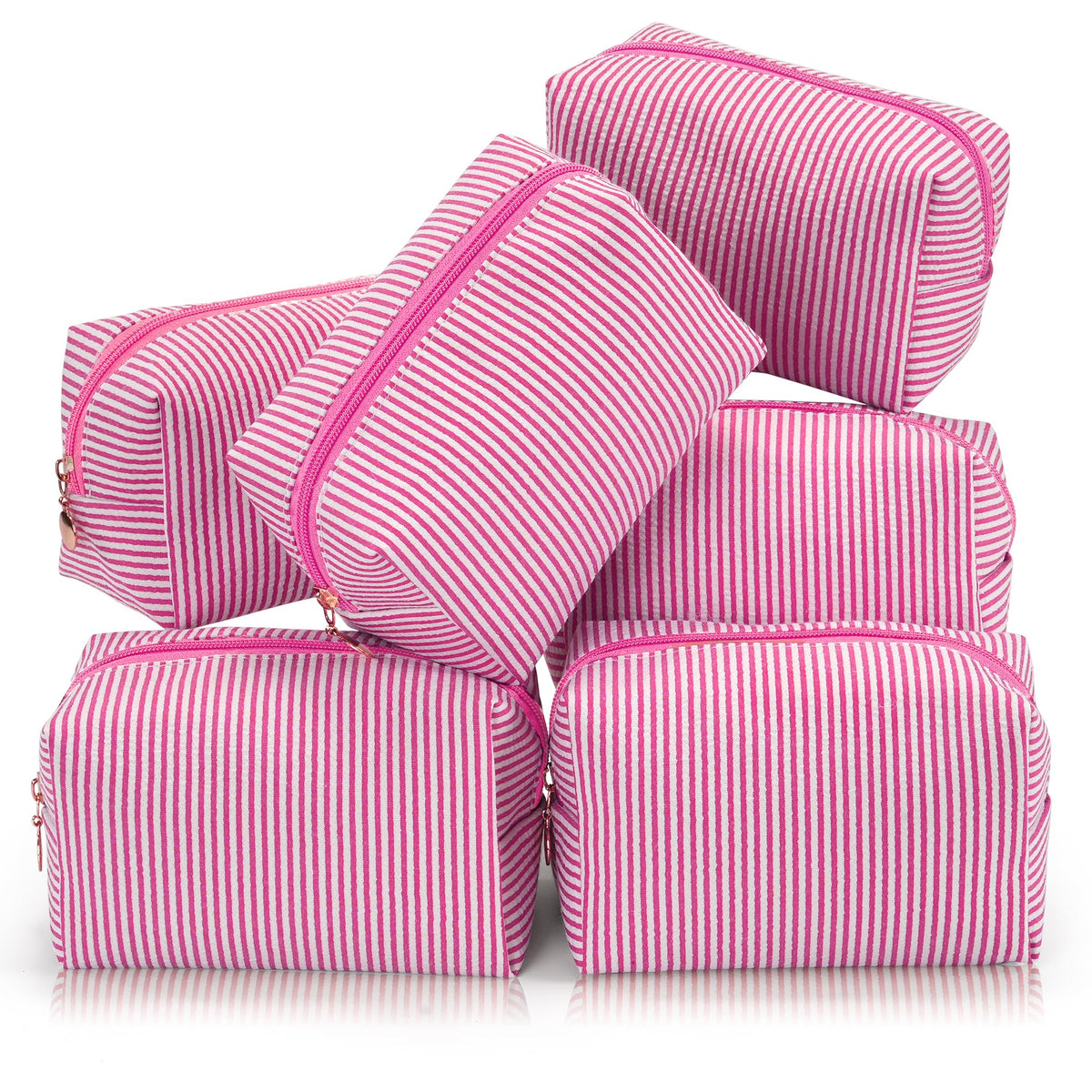 UUYUUY Makeup Bag Set 6PCS in rose red front view