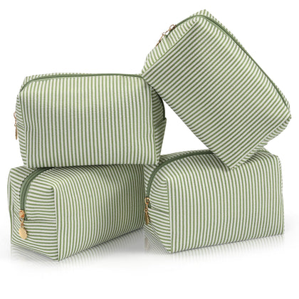UUYUUY Makeup Bag Set front view showing striped and checkered designs
