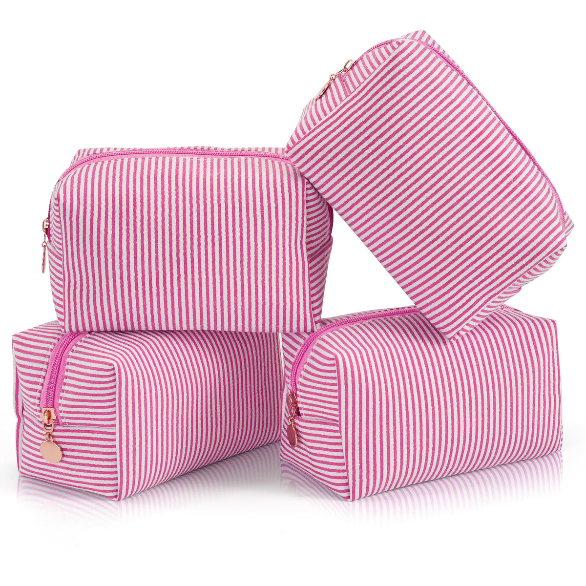 UUYUUY Makeup Bag Set front view with striped design