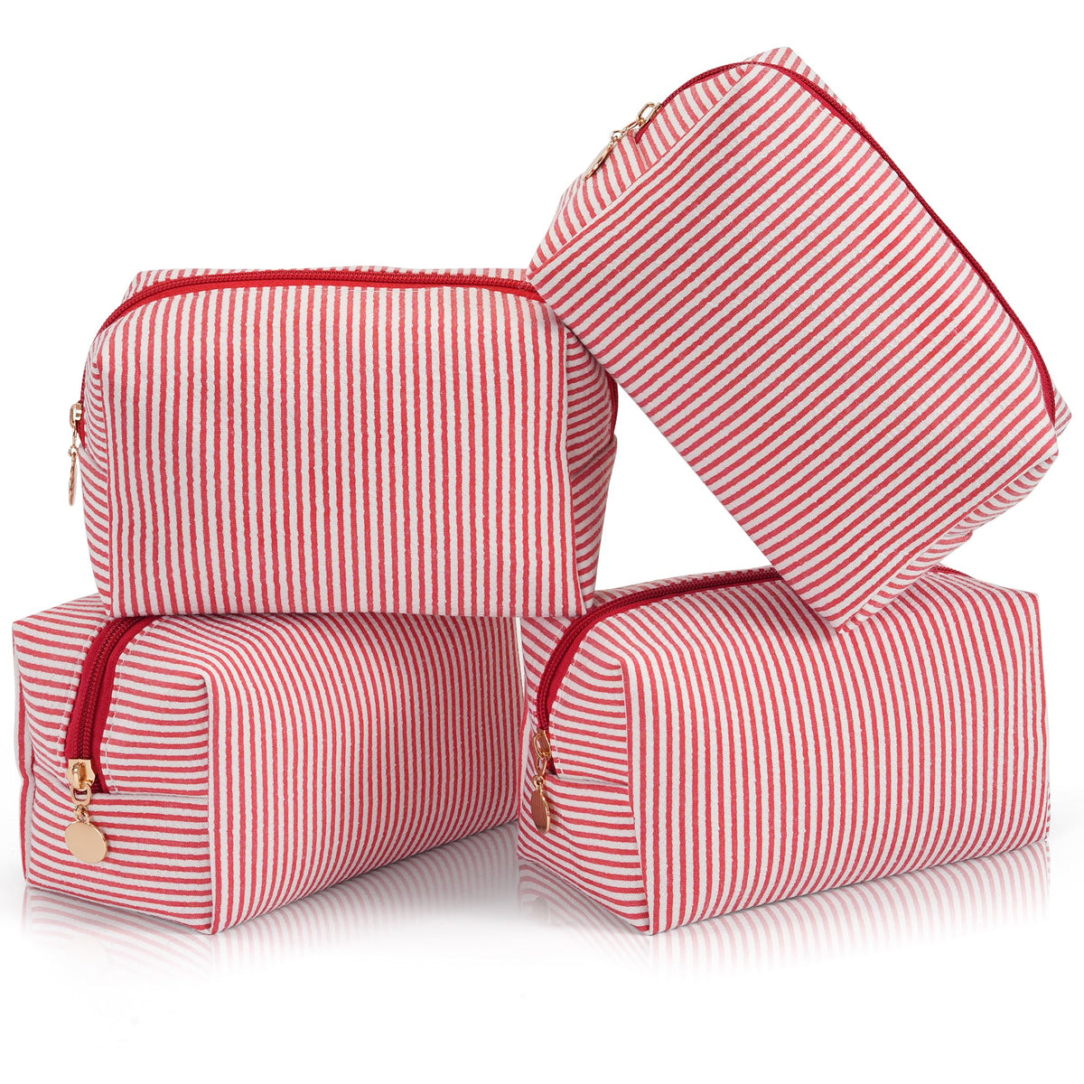 UUYUUY Makeup Bag Set front view with striped design