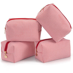 UUYUUY Makeup Bag Set front view with striped design