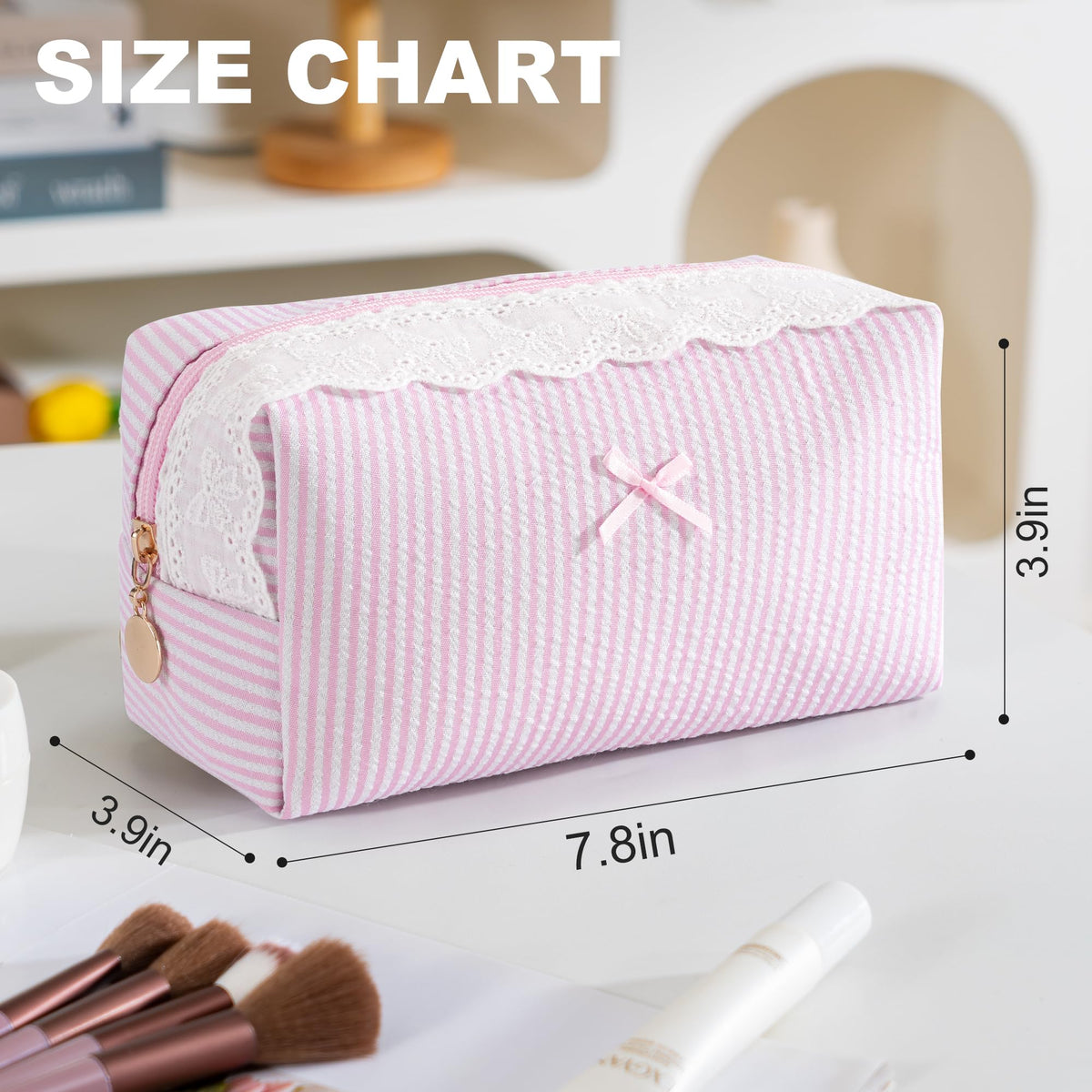 UUYUUY Makeup Bag with cosmetics inside