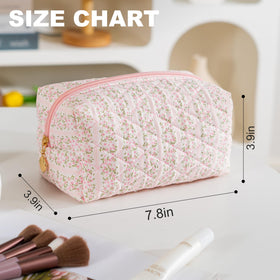 UUYUUY makeup pouch showing zipper closure and floral pattern