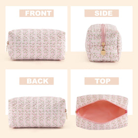 UUYUUY makeup pouch with brushes and skincare products inside