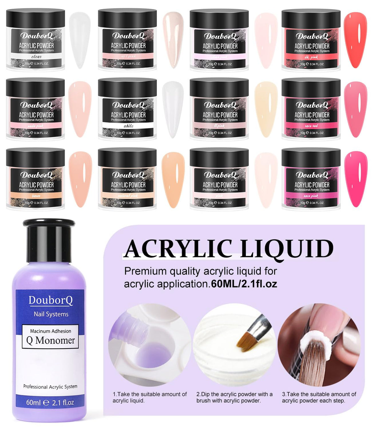 UV lamp for curing nails from DouborQ Acrylic Nail Art Kit