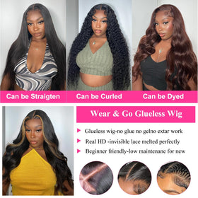 Uveous 20 Inch Glueless Wig Body Wave on model