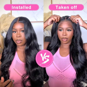 Uveous 20 Inch Glueless Wig Body Wave side view