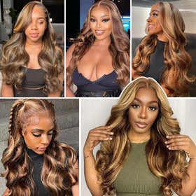 Uveous 20 Inch Highlight Ombre Lace Front Wig packaging