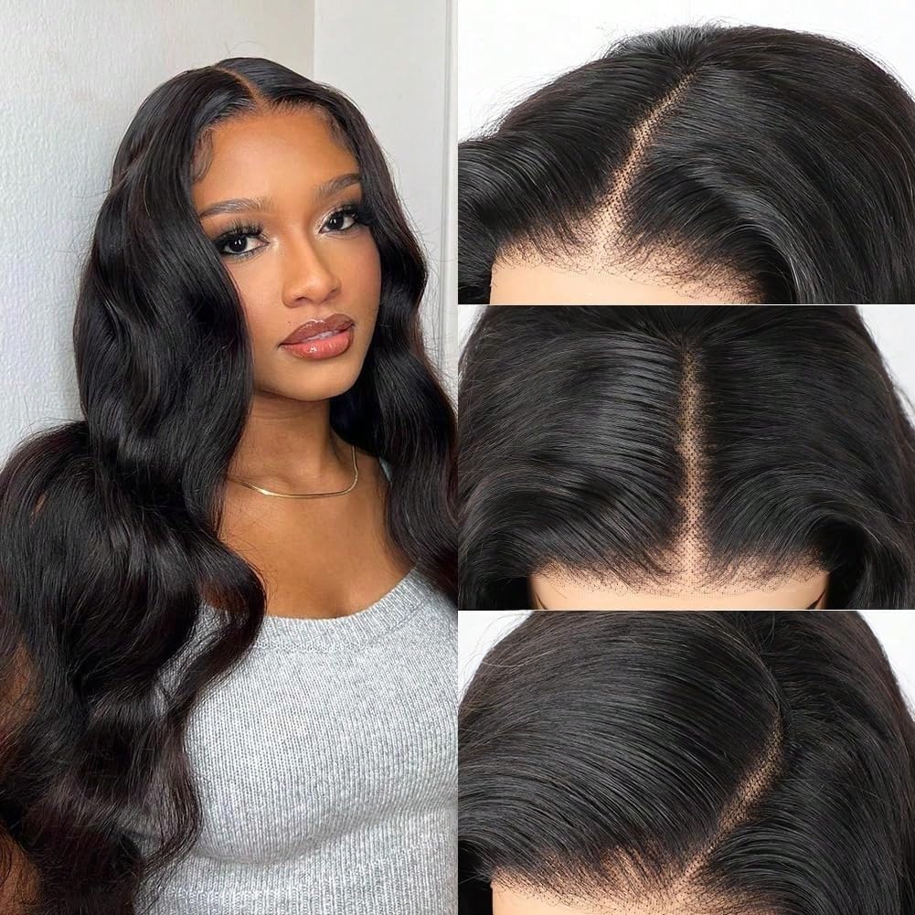 Uveous 22 Inch Glueless Human Hair Wig front view with body wave
