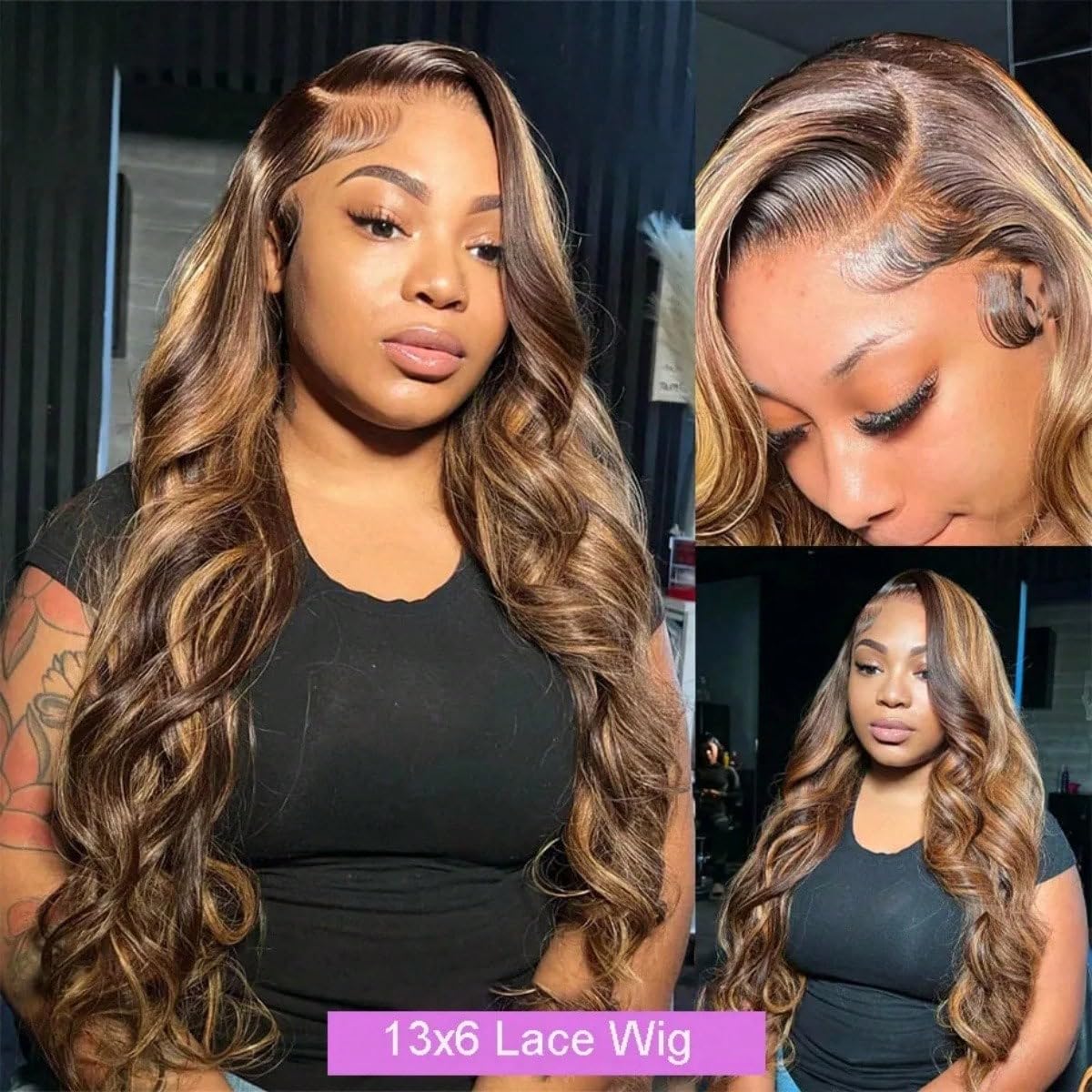 Uveous 24 Inch Highlight Ombre Lace Front Wig packaging