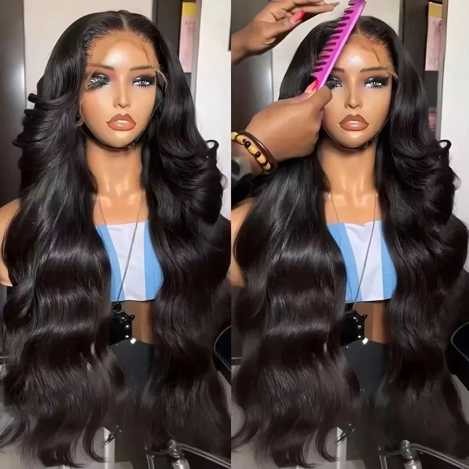 Uveous 28 Inch Body Wave Lace Front Wig front view