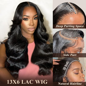 Uveous 28 Inch Body Wave Lace Front Wig side view