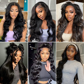 Uveous 28 Inch Body Wave Lace Front Wig styled for a wedding