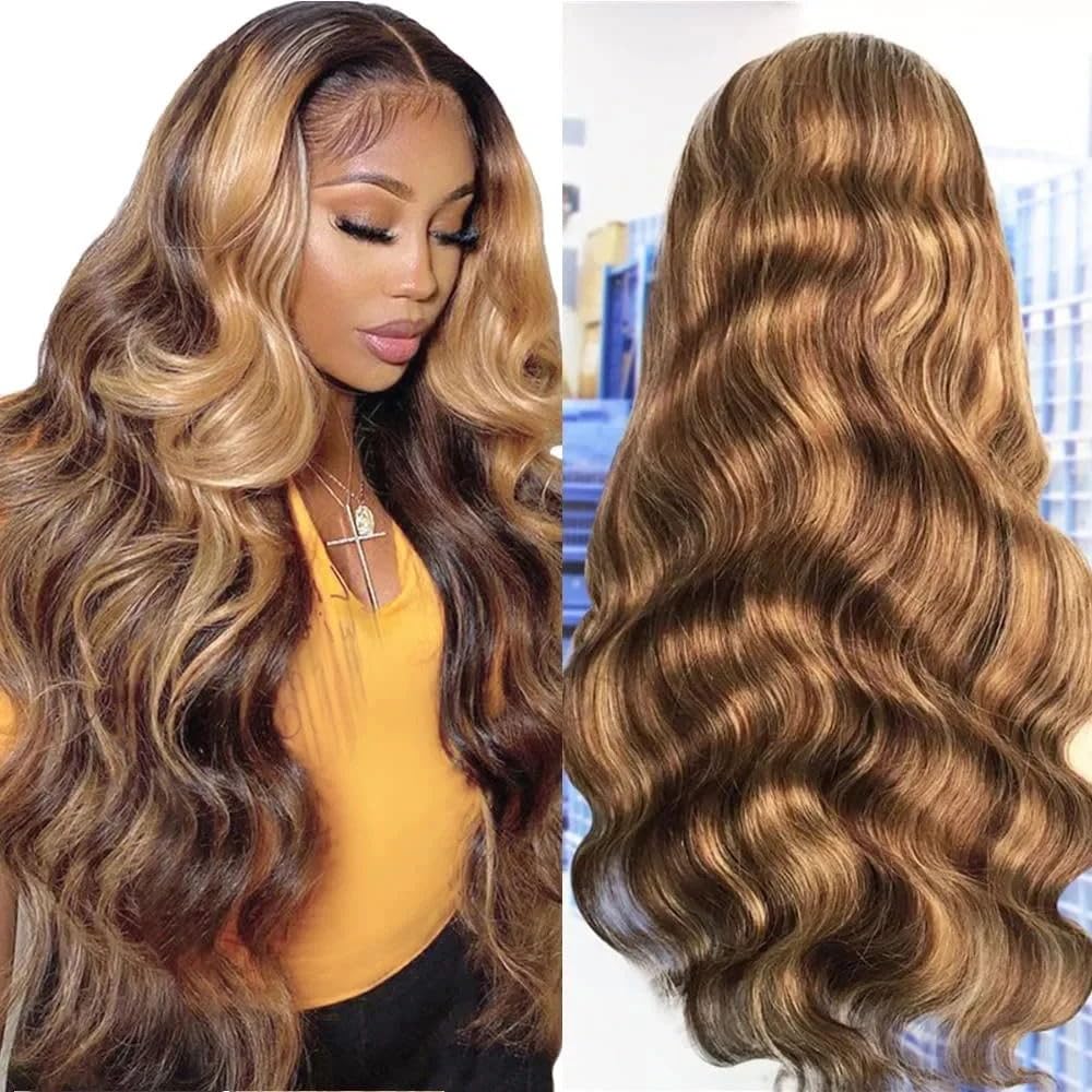 Uveous Highlight Ombre Lace Front Wig 22 Inch front view