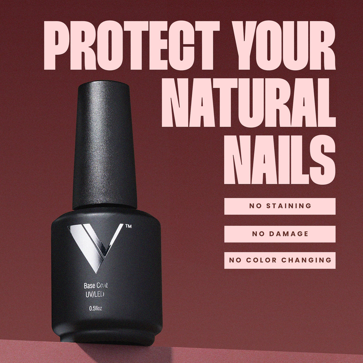V Beauty Pure Gel Base Coat 15mL with application brush