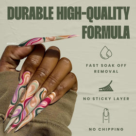 V Beauty Pure Non-Wipe Gel Top Coat 15ml application on nails