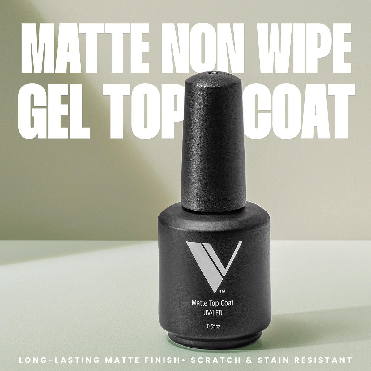 V Beauty Pure Non-Wipe Gel Top Coat 15ml bottle side view