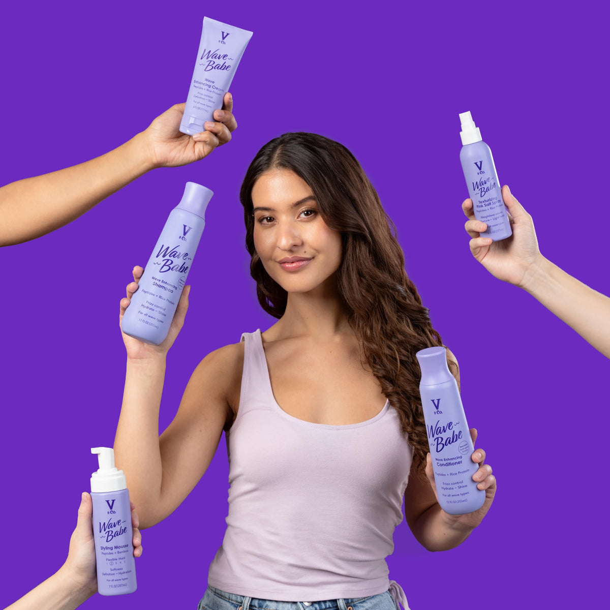 V&CO Wave Babe Wavy Hair Conditioner with rice protein ingredients