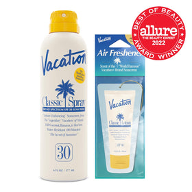 VACATION Classic SPF 30 Sunscreen Spray with packaging