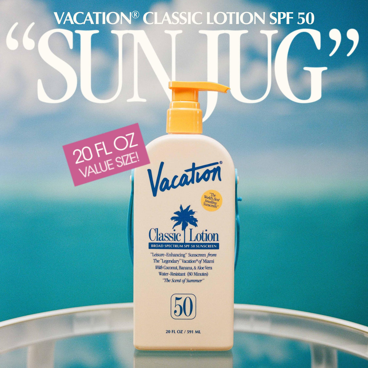 VACATION Classic SPF 50 Sunscreen Lotion with PowerPump applicator
