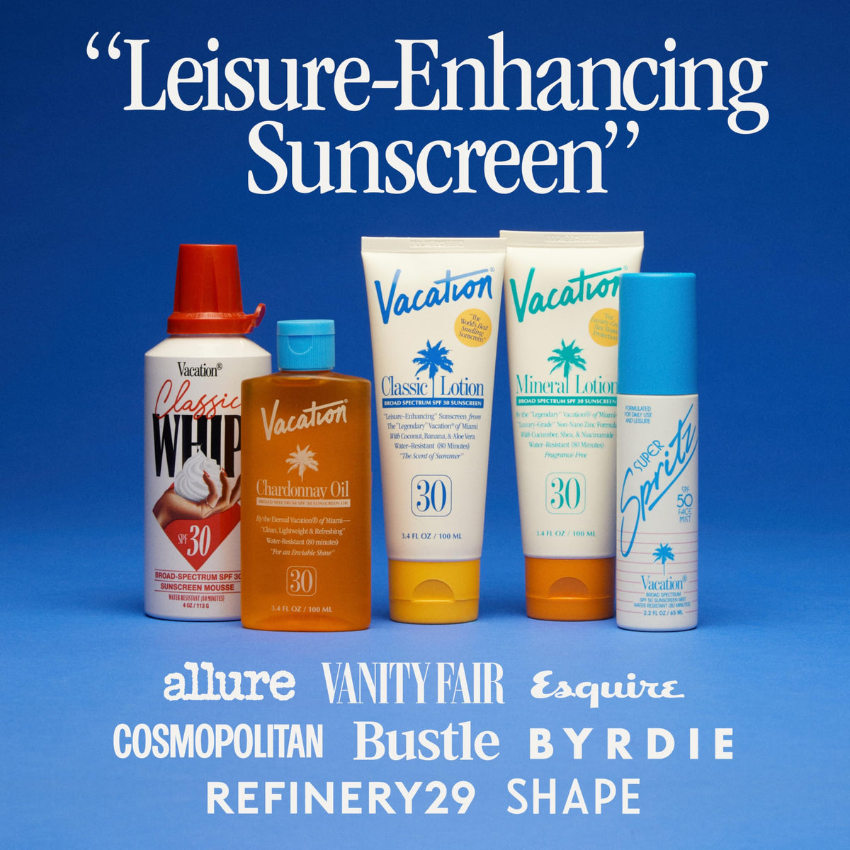 VACATION Mini Classic SPF 30 Sunscreen Lotion in travel bag