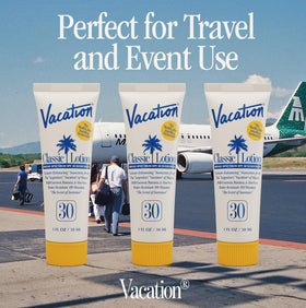 VACATION Mini Classic SPF 30 Sunscreen Lotion texture on skin
