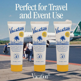 VACATION Mini Classic SPF 50 Sunscreen Lotion packaging details