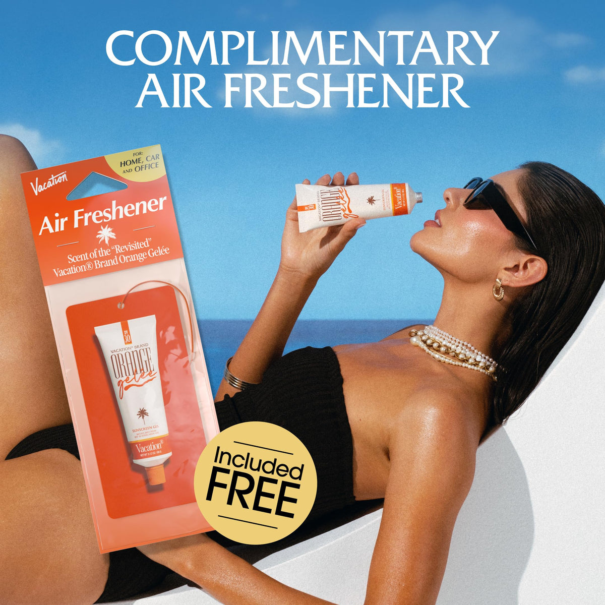 VACATION Orange Gelée SPF 30 Sunscreen Gel application on skin