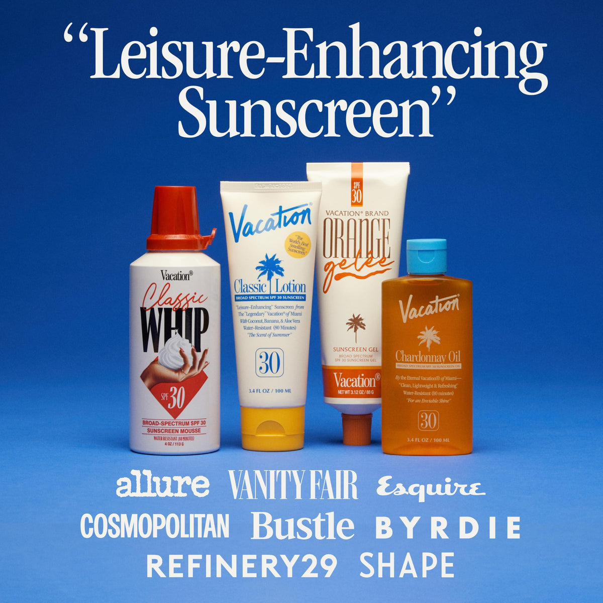 VACATION Orange Gelée SPF 30 Sunscreen Gel applied on skin