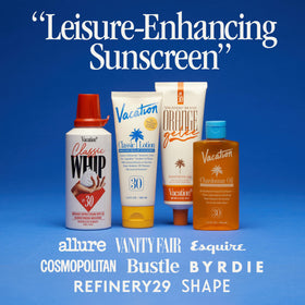 VACATION Orange Gelée SPF 30 Sunscreen Gel applied on skin