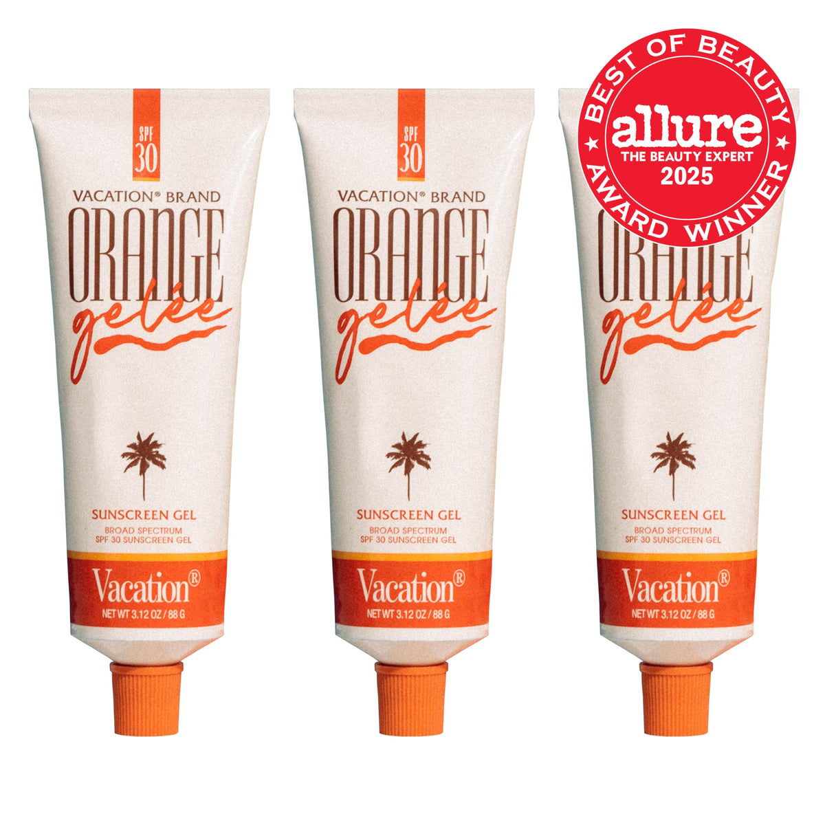 VACATION Orange Gelée SPF 30 sunscreen gel tube back view