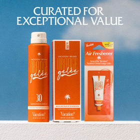 VACATION Orange Gelée SPF 30 Sunscreen Spray in outdoor setting