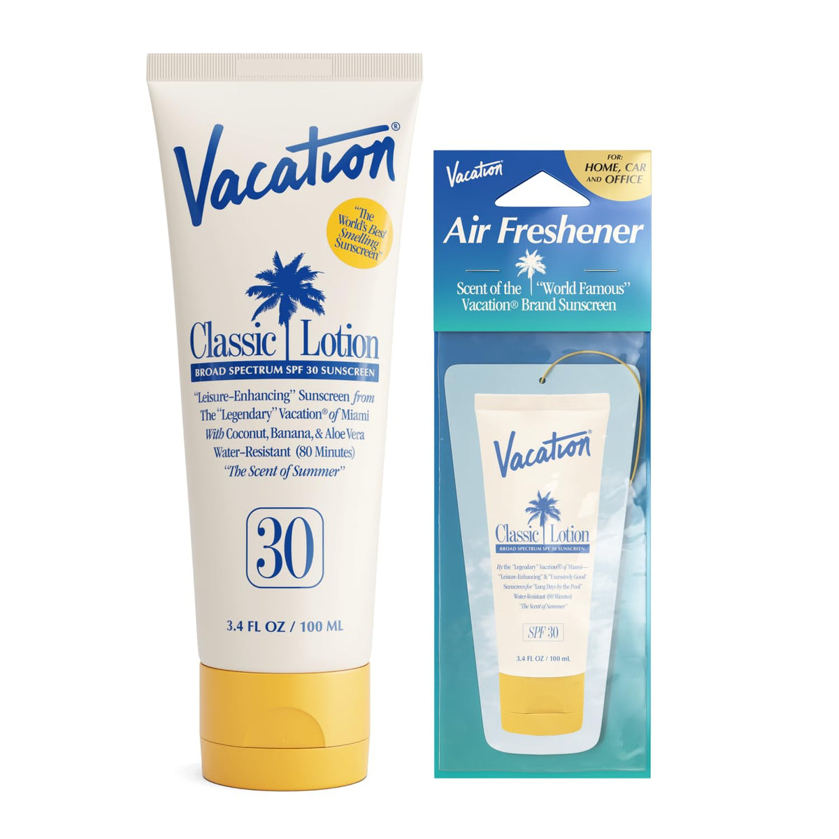 VACATION Sunscreen Lotion SPF 30 front view with packaging