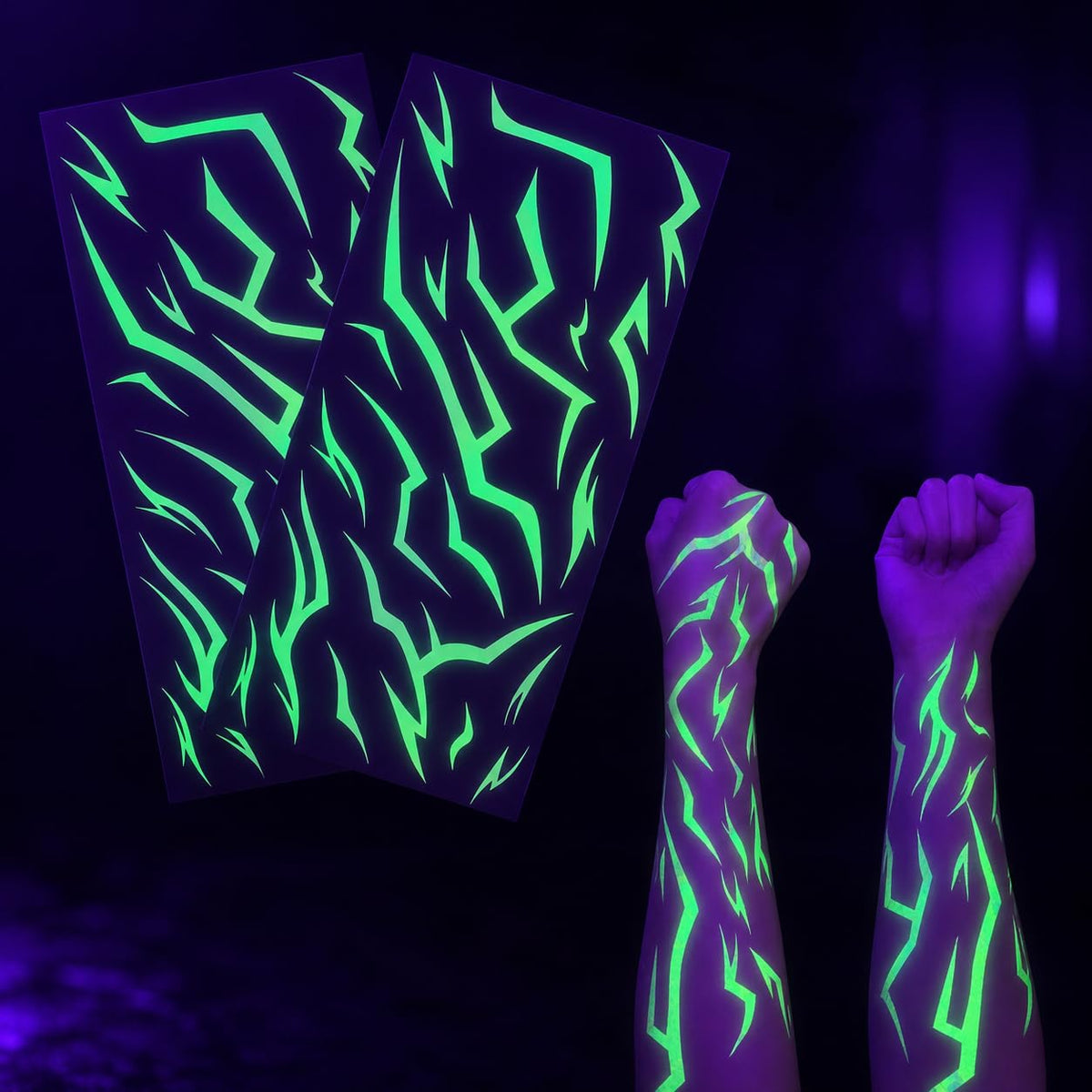 Vagilelf Glow in the Dark K-Style Demon Mark Tattoos 250 Counts front view