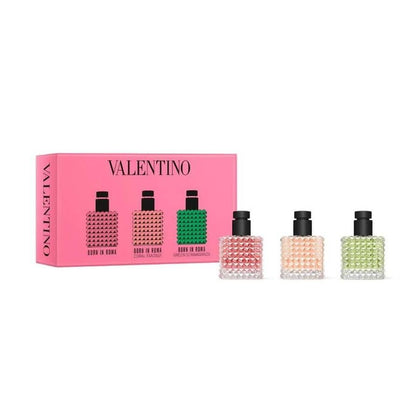 Valentino Mini Gift Set featuring Born in Roma Donna, Coral Fantasy, and Green Stravaganza