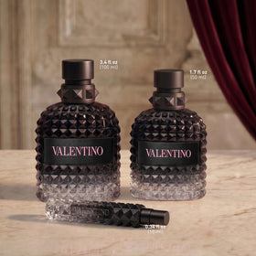 Valentino Uomo Born In Roma 3.4 oz Eau de Toilette Spray with floral background