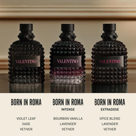 Valentino Uomo Born In Roma bottle on a wooden table