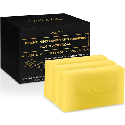 VALITIC Brightening Lemon & Turmeric Kojic Acid Soap front view