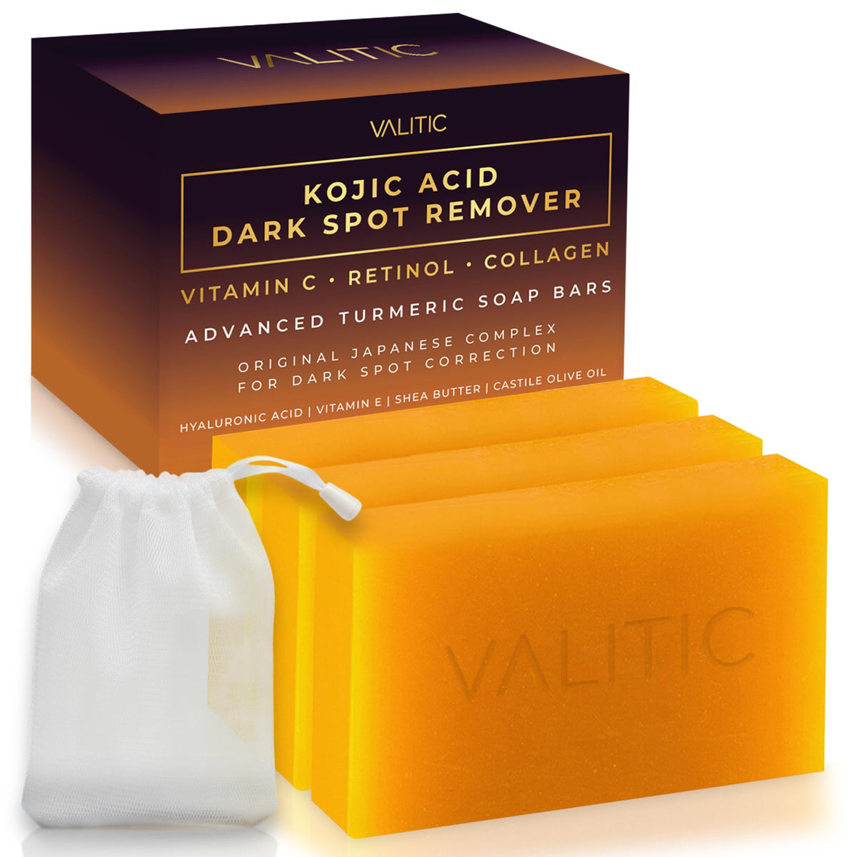 VALITIC Kojic Acid Dark Spot Corrector Soap Bars front view