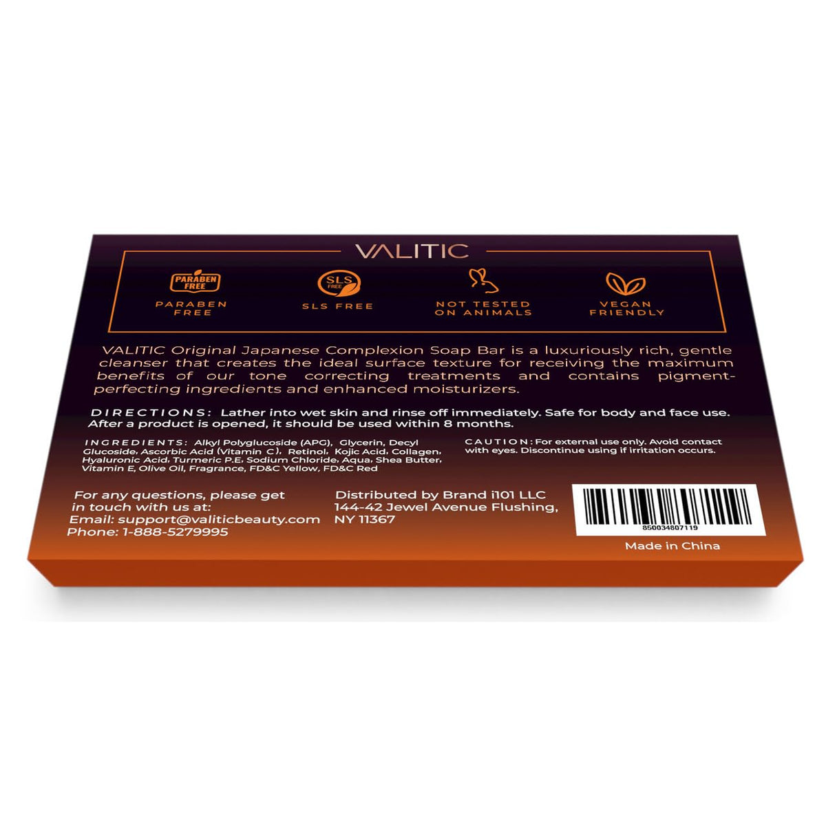 VALITIC Kojic Acid Soap Bar packaging and holder