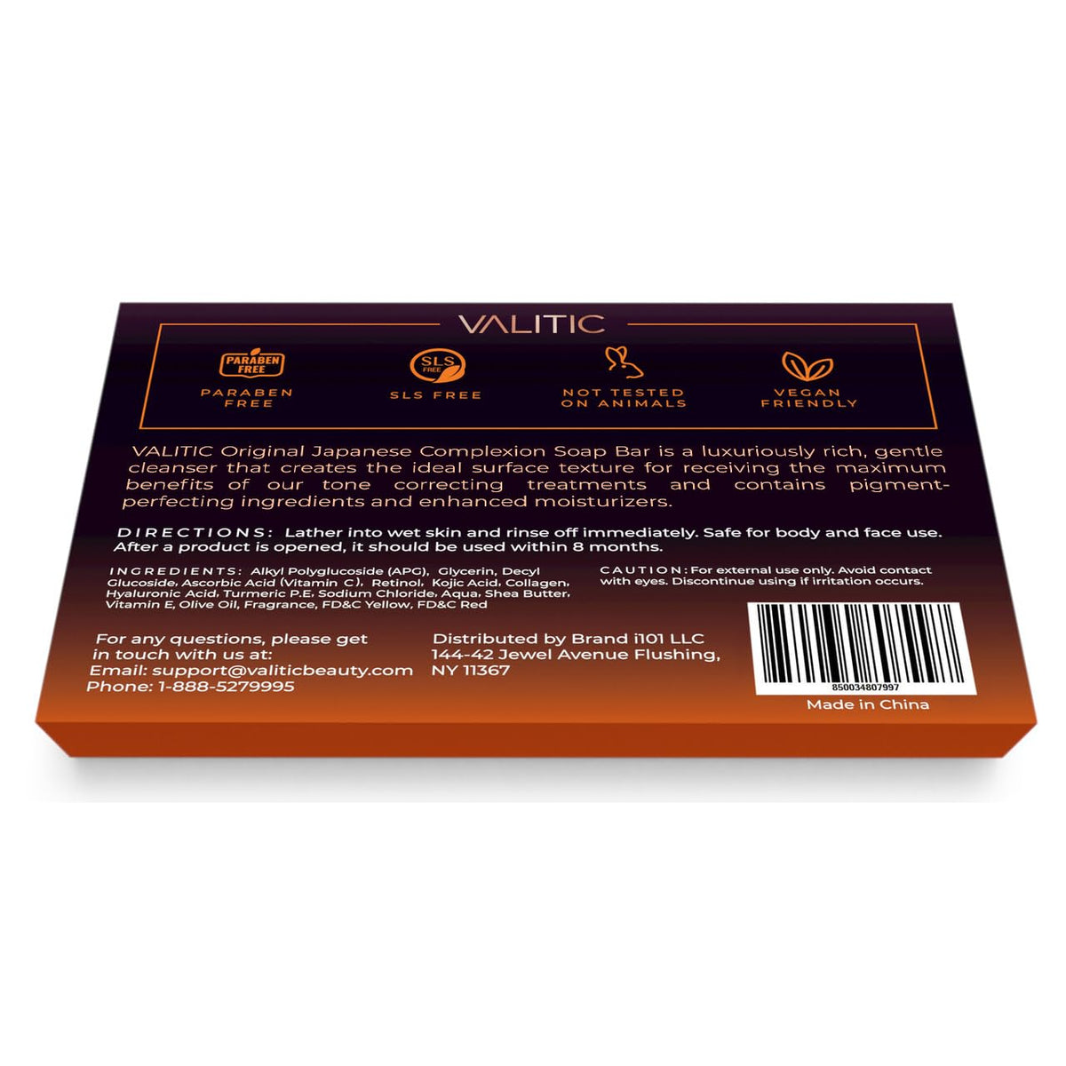 VALITIC Kojic Acid Soap Bars packaging