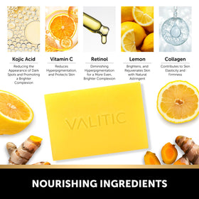 VALITIC Lemon & Turmeric Soap in bathroom setting
