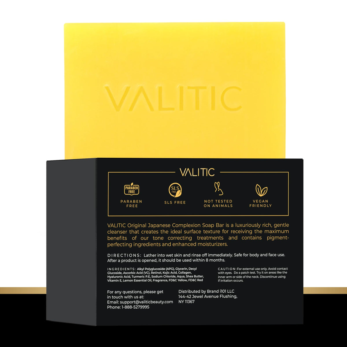 VALITIC Soap displayed with natural ingredients