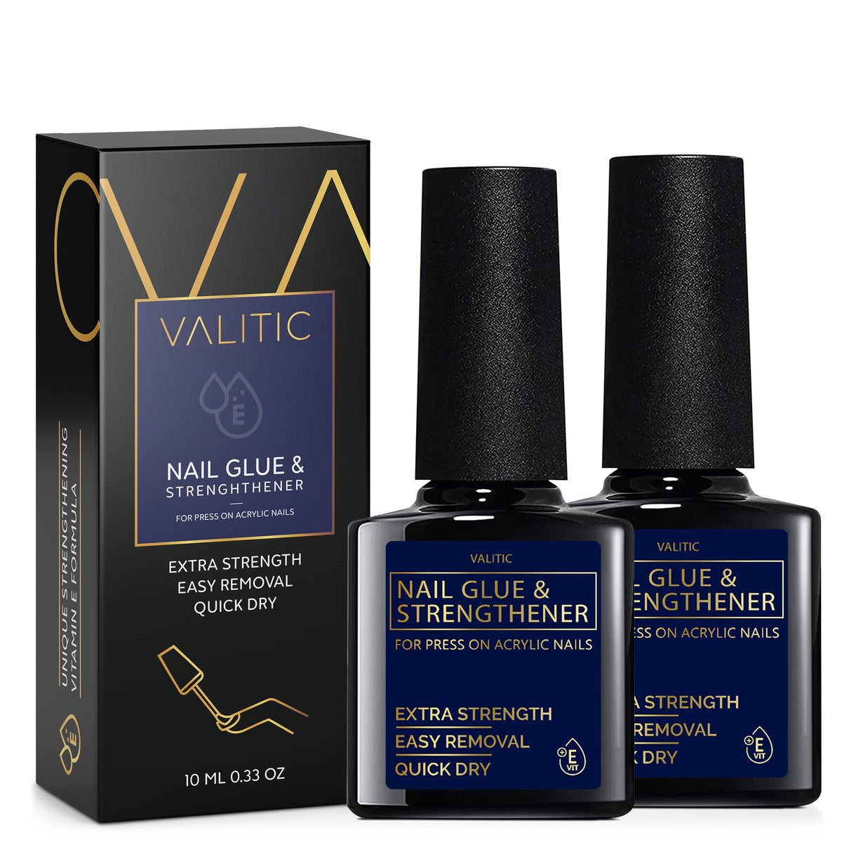 VALITIC Strong Nail Glue 2 Pack front view